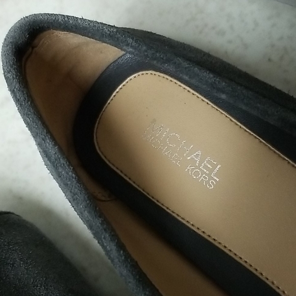 MICHAEL KORS suede loafers MK ballet flats grey - Picture 10 of 11